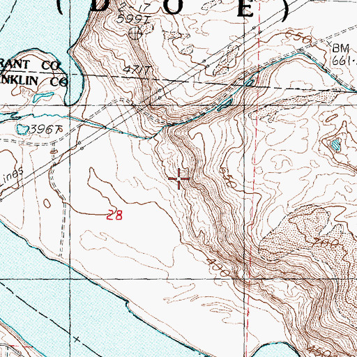 Topographic Map of White Bluffs, WA