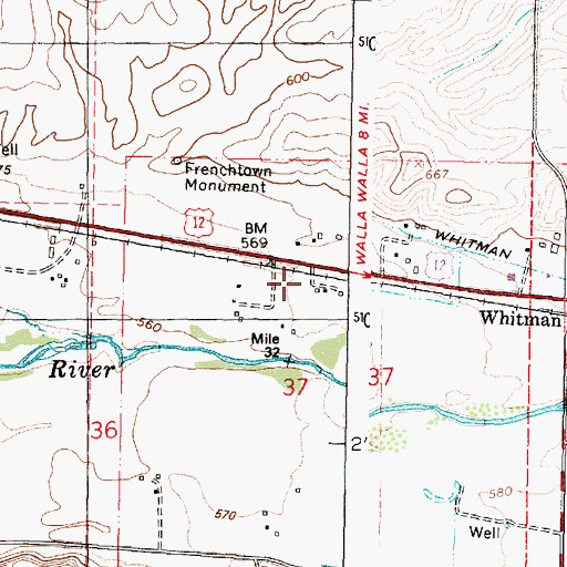 Topographic Map of Whitman Ditch, WA