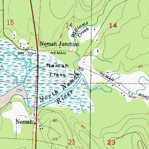 Topographic Map of Williams Creek, WA