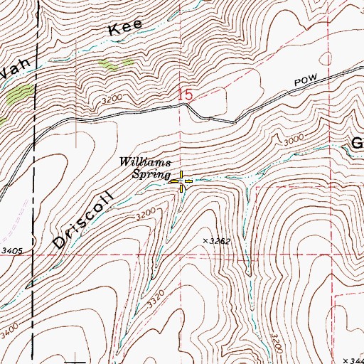 Topographic Map of Williams Spring, WA