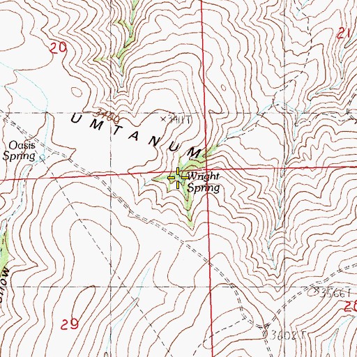 Topographic Map of Wright Spring, WA