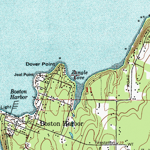 Topographic Map of Zangle Cove, WA