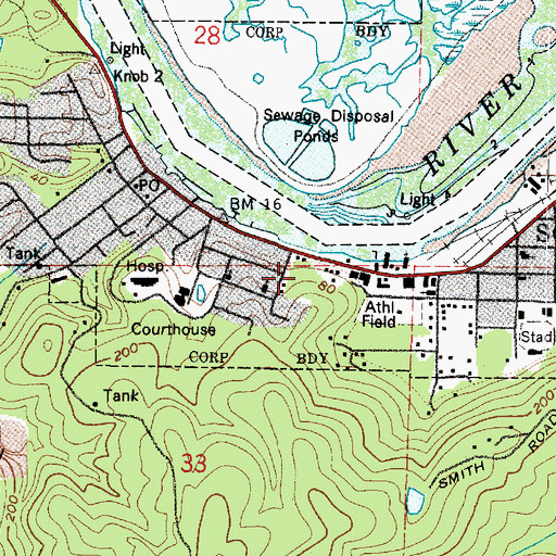 Topographic Map of South Bend, WA