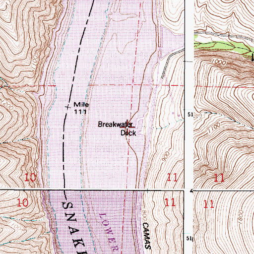 Topographic Map of Wawawai Landing, WA