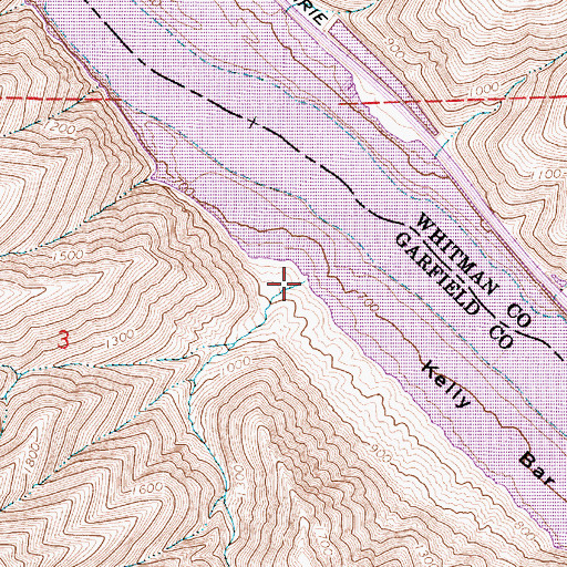 Topographic Map of Pewawai Creek, WA