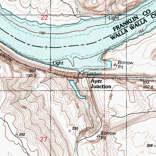 Topographic Map of Ayer Junction, WA