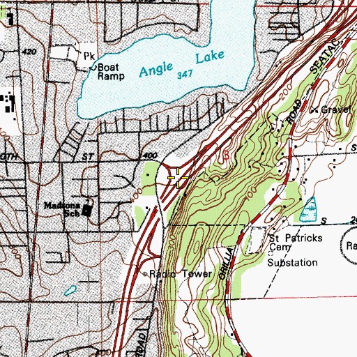 Topographic Map of Angle Lake Interchange, WA