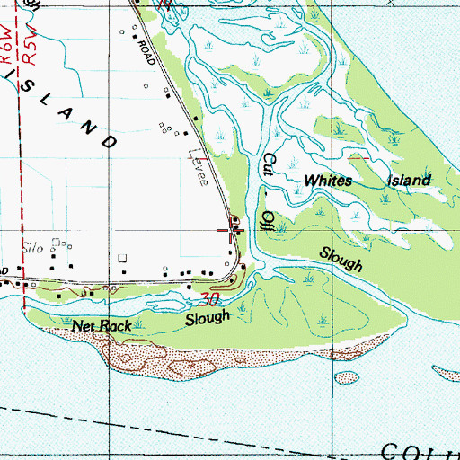Topographic Map of Cut-Off Slough, WA
