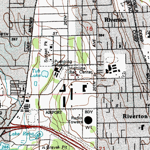 Topographic Map of Highview Recreational Cemetery, WA