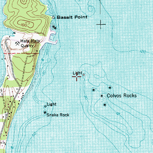 Topographic Map of Colvos Rocks Light, WA