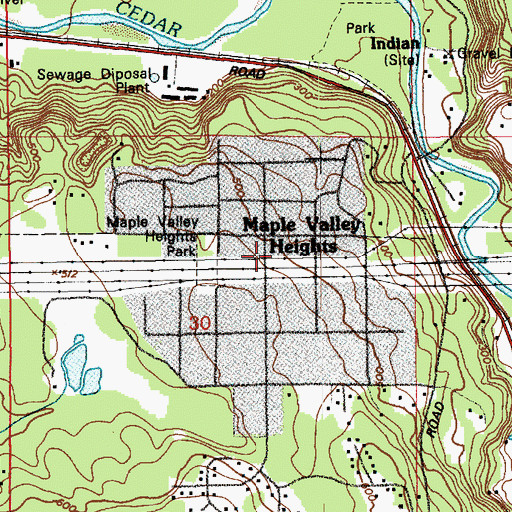 Topographic Map of Maple Valley Heights, WA
