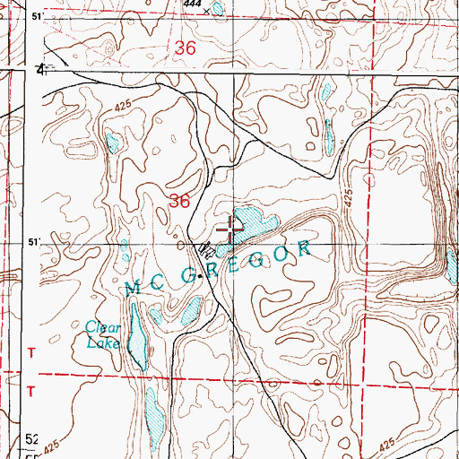 Topographic Map of McGregor Lakes, WA