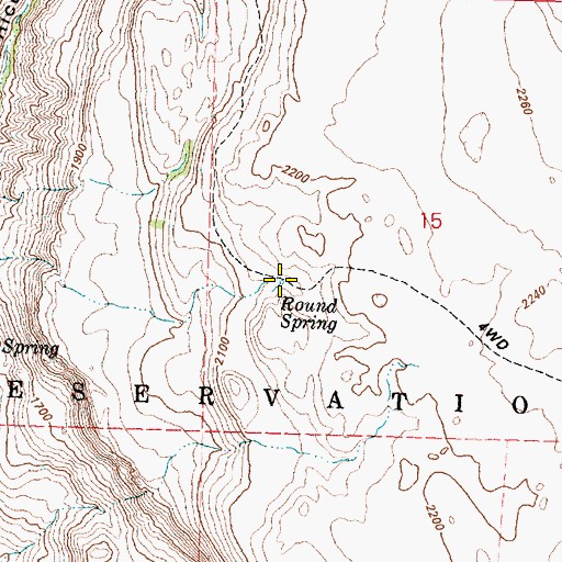 Topographic Map of Round Spring, WA