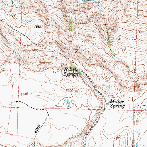 Topographic Map of Rilette Spring, WA
