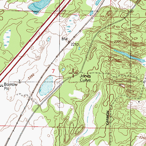 Topographic Map of Jones Curve, WA