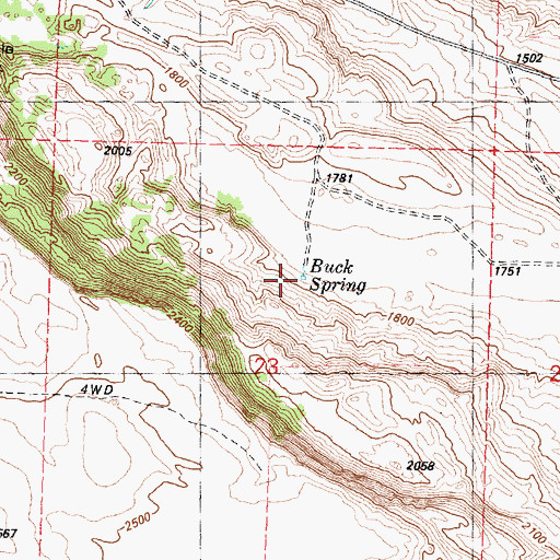 Topographic Map of Buck Spring, WA