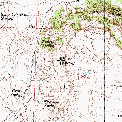 Topographic Map of Fox Spring, WA