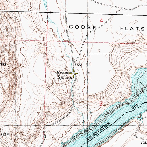 Topographic Map of Benson Spring, WA