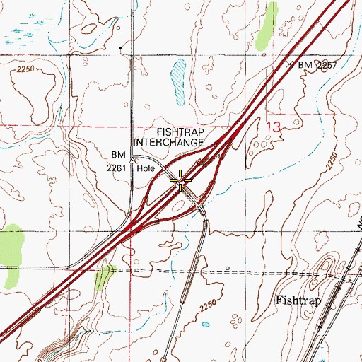 Topographic Map of Fishtrap Interchange, WA