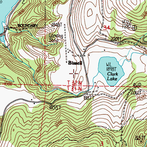 Topographic Map of Bissel, WA