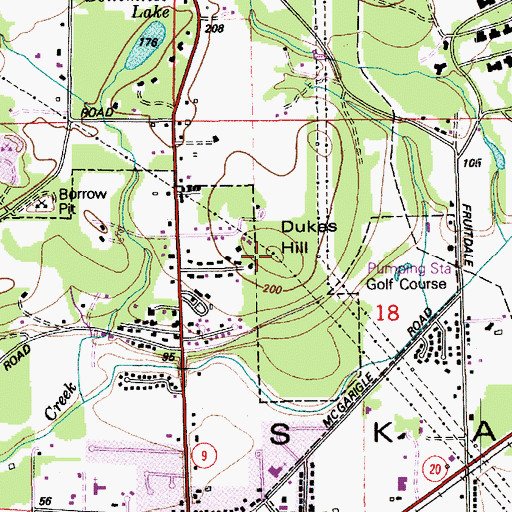 Topographic Map of Dukes Hill, WA