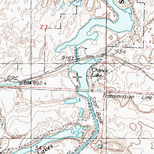 Topographic Map of Chance Lake, WA