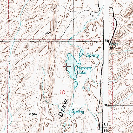 Topographic Map of Hergert Lake, WA