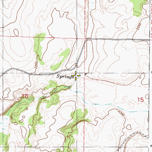 Topographic Map of Box Spring, WA