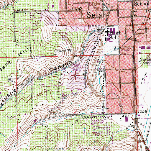 Topographic Map of Palm Park, WA