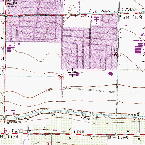 Topographic Map of T G Barr School, AZ