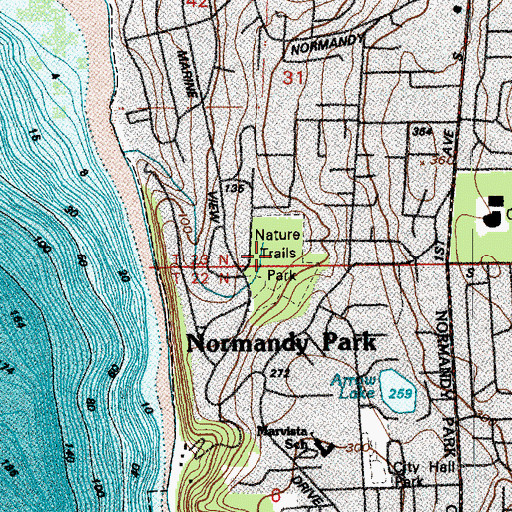 Topographic Map of Nature Trails Park, WA