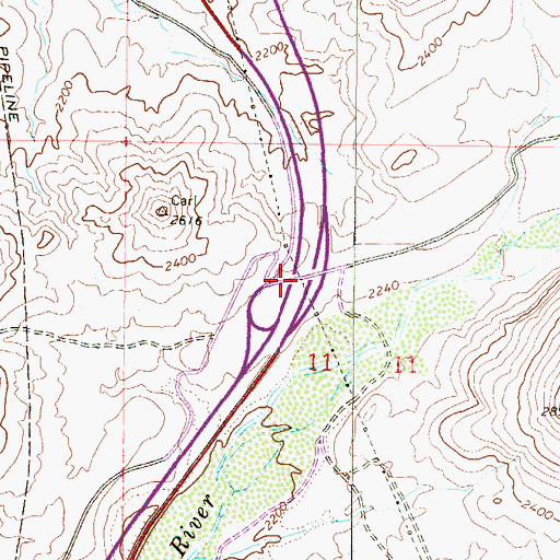 Topographic Map of Table Mesa Interchange, AZ