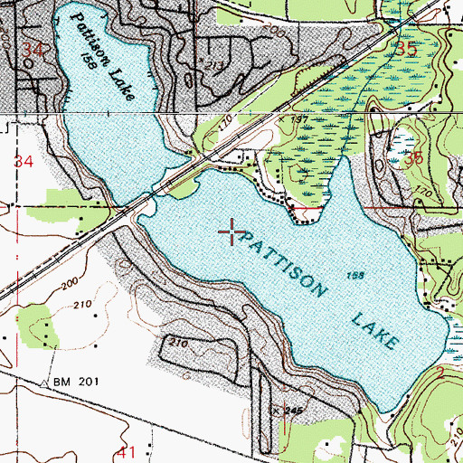 Topographic Map of Pattison Lake, WA