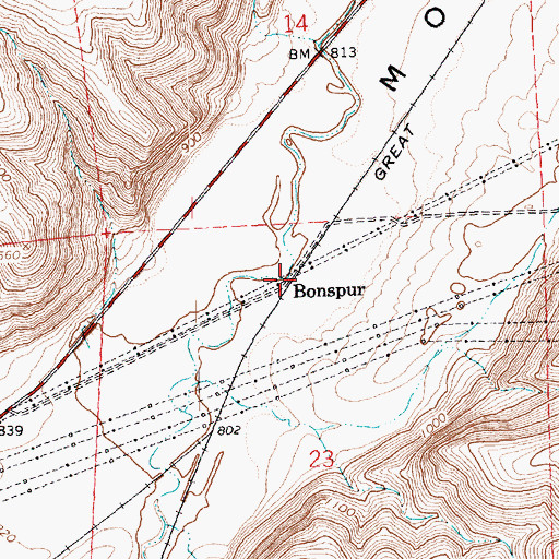 Topographic Map of Bonspur, WA
