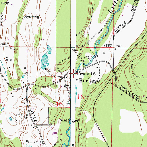 Topographic Map of Buckeye, WA