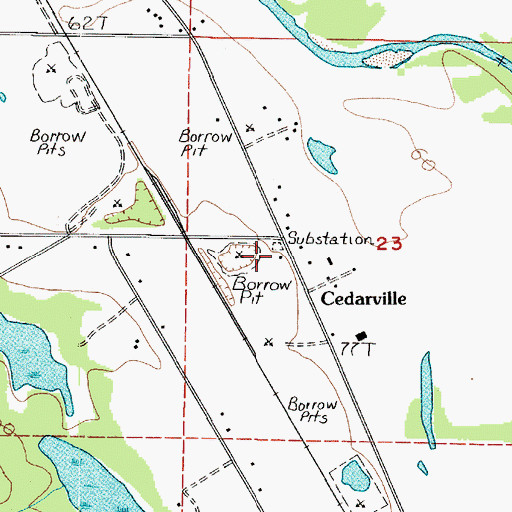 Topographic Map of Cedarville, WA