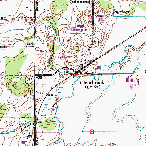 Topographic Map of Clearbrook, WA