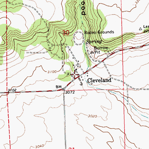 Topographic Map of Cleveland, WA