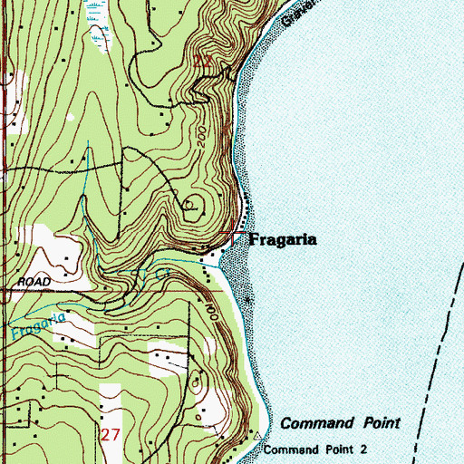 Topographic Map of Fragaria, WA