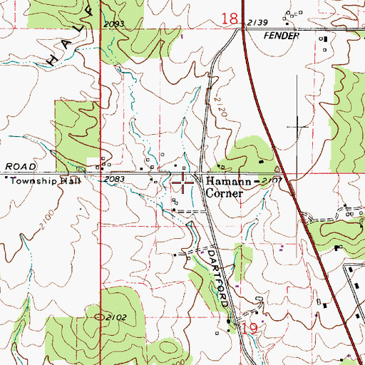 Topographic Map of Hamann Corner, WA