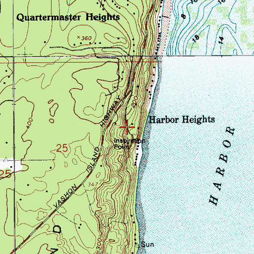 Topographic Map of Harbor Heights, WA