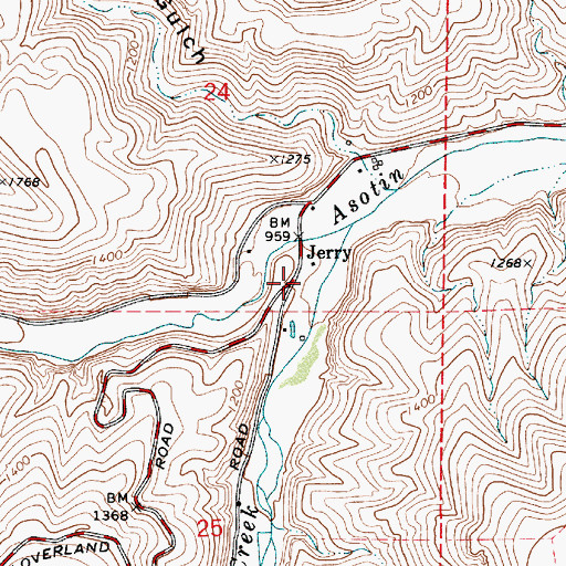 Topographic Map of Jerry, WA