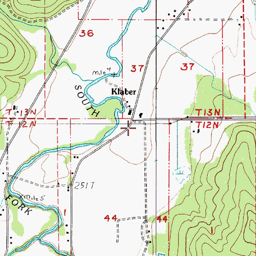 Topographic Map of Klaber, WA