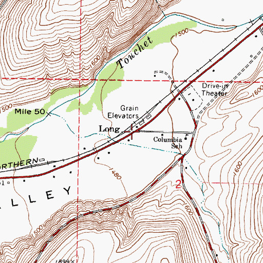 Topographic Map of Long, WA