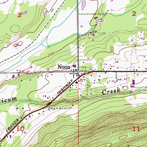 Topographic Map of Noon, WA