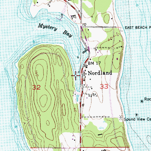 Topographic Map of Nordland, WA
