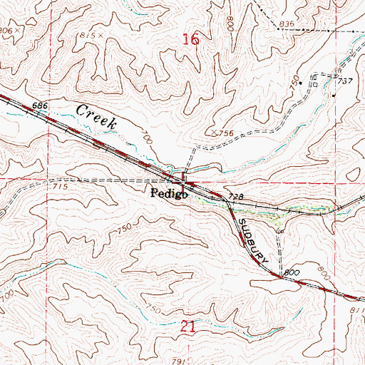 Topographic Map of Pedigo, WA