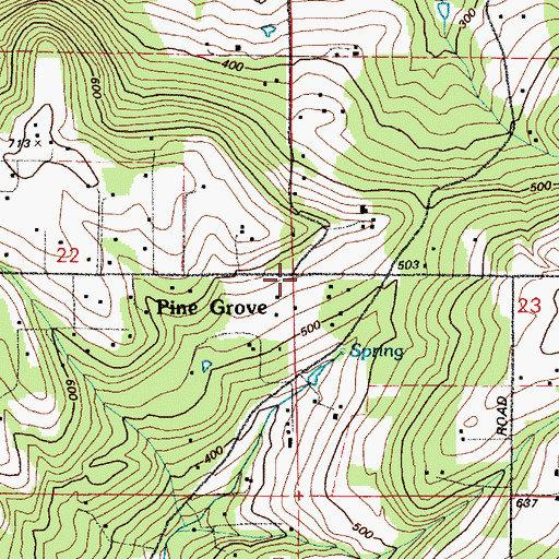 Topographic Map of Pine Grove, WA
