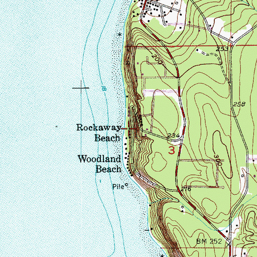 Topographic Map of Rockaway Beach, WA