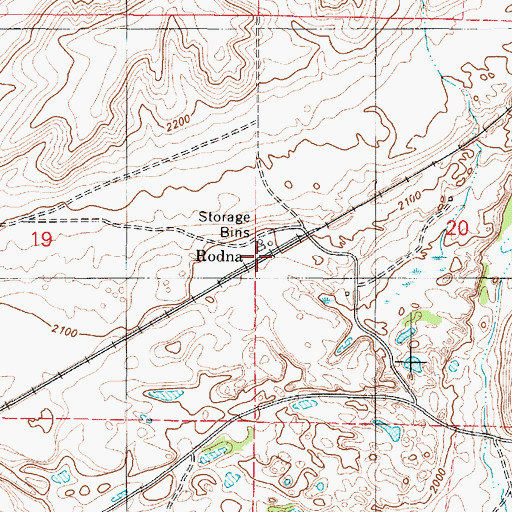 Topographic Map of Rodna, WA